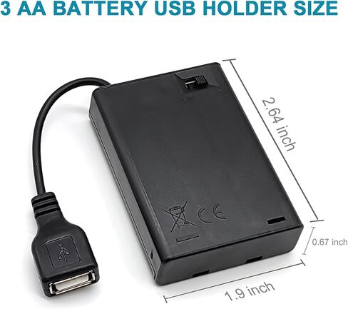 AA Battery Holder, 2 Pack 3 AA Battery Holder with Leads, with Switch, (3x1.5 Volt) 4.5V AA Battery Pack Box Holder (3 AA Battery Holder with Leads) in Saudi Arabia