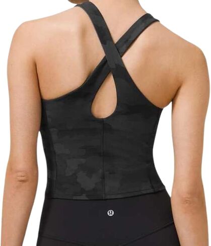 Lululemon Key to Balance Yoga Tank Top Light Support B/C Cups (Heritage 365 Camo Deep Coal, Size 2) in Saudi Arabia