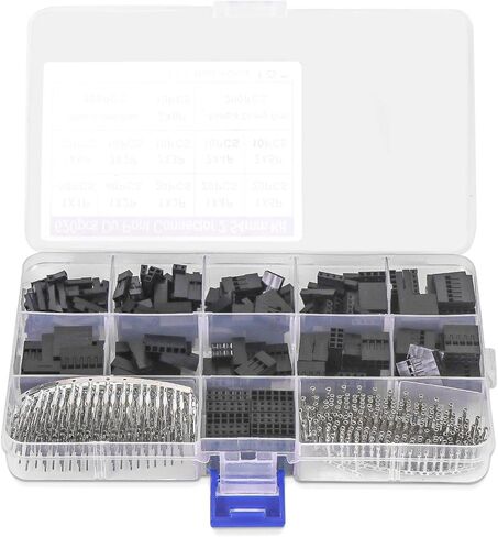 1550PCS 2.54mm Pitch Wire-to-Wire Connector Kit, includes Pin Headers, Jumper Wire, Crimp Pins for RC Servo, Arduino, SMT, SATA, EPS, PCIE, Battery Balancer in Saudi Arabia