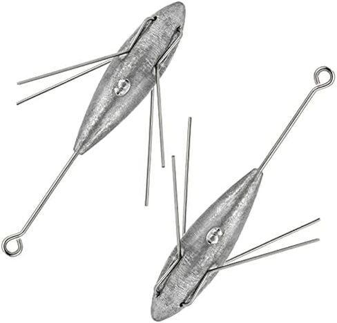 Dr.Fish 2 Pack Sputnik Sinker Long Tail Surf Fishing Weight Lead 3oz-6oz Saltwater Surf Fishing Catfish Beach Casting Sea FishingSpider Sinker in Saudi Arabia
