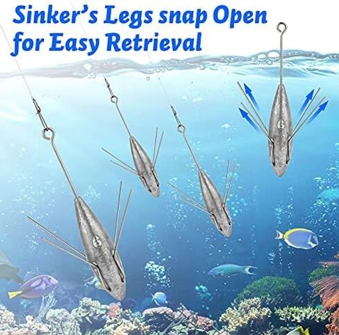 Dr.Fish 2 Pack Sputnik Sinker Long Tail Surf Fishing Weight Lead 3oz-6oz Saltwater Surf Fishing Catfish Beach Casting Sea FishingSpider Sinker in Saudi Arabia
