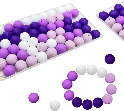 YAPROMO Silicone Beads, 15mm Silicone Beads,100Pcs Round Silicone Beads for Bracelet, Keychain Making Kit, Bulk Round Rubber Beads,10 Colors Silicone Beads for DIY Jewelry Making in Saudi Arabia