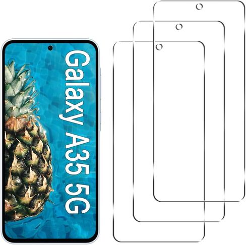 [3 عبوات] واقي شاشة Galaxy A35 5G، صلابة 9H، مضاد للخدش، سهل التركيب، خالٍ من الفقاعات، زجاج مقوى عالي الدقة لهاتف Samsung Galaxy A35/A55 5G in Kuwait