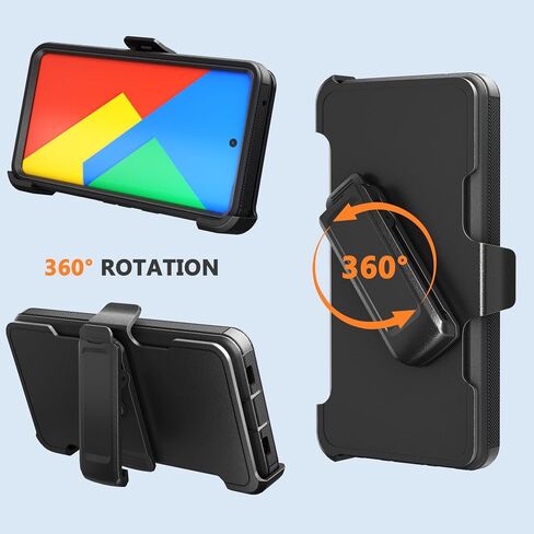 Designed for Google Pixel 7 Pro Case with Belt Clip & Kickstand, Full-Body Triple Layers Rugged Case for Pixel 7 Pro 5G 6.7 inch Phone (Purple+Black) in Saudi Arabia