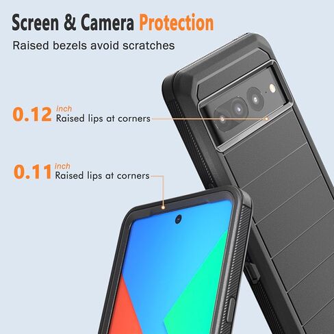 Designed for Google Pixel 7 Pro Case with Belt Clip & Kickstand, Full-Body Triple Layers Rugged Case for Pixel 7 Pro 5G 6.7 inch Phone (Purple+Black) in Saudi Arabia