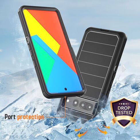 Designed for Google Pixel 7 Pro Case with Belt Clip & Kickstand, Full-Body Triple Layers Rugged Case for Pixel 7 Pro 5G 6.7 inch Phone (Purple+Black) in Saudi Arabia