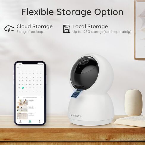 كاميرا 2K للحيوانات الأليفة، كاميرا أمان داخلية، كاميرا للأطفال، كاميرا للكلاب، كاميرا ذكية مع تطبيق الهاتف 2.4 جيجا هرتز/5 جيجا، كاميرا واي فاي 360 درجة، صوت ثنائي الاتجاه، رؤية ليلية، كشف وتتبع الحركة بالذكاء الاصطناعي in Kuwait