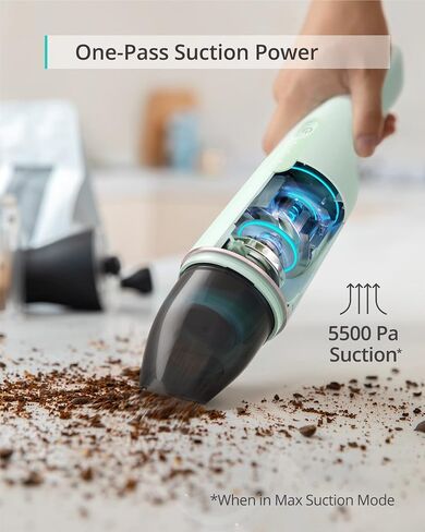 eufy by Anker, HomeVac H11,Cordless Handheld Vacuum Cleaner,Ultra-Lightweight 1.2lbs,5500Pa Suction Power,USB Charging, for Home Cleaning in Saudi Arabia