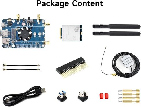 قبعة اتصال Waveshare LTE Cat 6 متوافقة مع Raspberry Pi، LTE-A عالمي متعدد النطاق، تحديد المواقع GNSS، تأتي مع وحدة EM060K-GL in Saudi Arabia