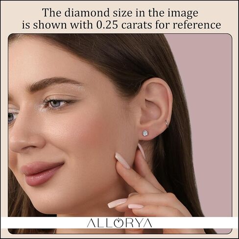 0.25-2.00 Carat Round Lab Grown White Diamond or Cubic Zirconia Elegant Solitaire Bezel Set Stud Earrings for Women in 925 Sterling Silver in Saudi Arabia