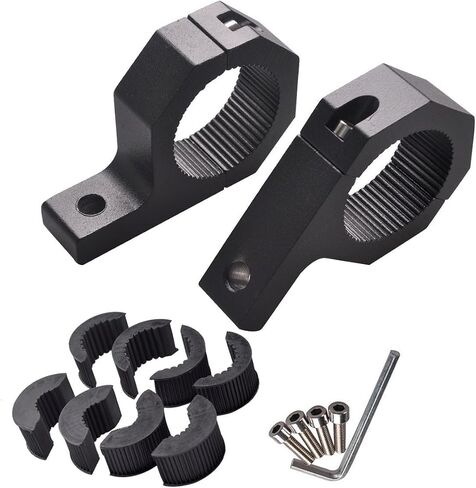 Universal-Fit Tubular Surface Mounting Bracket for 4X4 Vehicle Truck & SUV Auxiliary Offroad Light on 1.0", 1.5" & 2.0" Diameter Tube Bar, Durable Weatherproof Aluminum Alloy Black Finish, 2 PCS Set in Saudi Arabia
