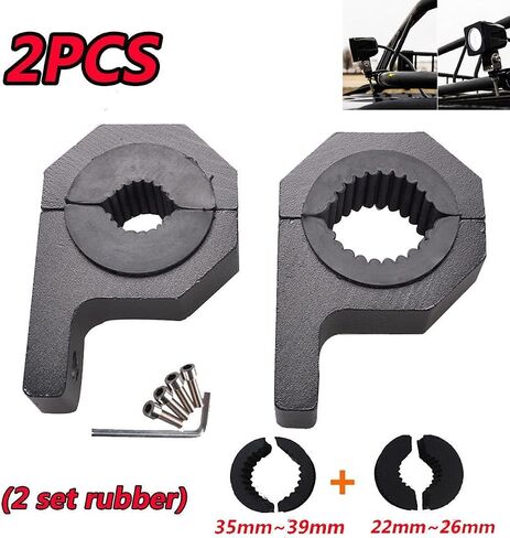 Universal-Fit Tubular Surface Mounting Bracket for 4X4 Vehicle Truck & SUV Auxiliary Offroad Light on 1.0", 1.5" & 2.0" Diameter Tube Bar, Durable Weatherproof Aluminum Alloy Black Finish, 2 PCS Set in Saudi Arabia