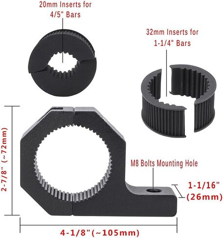 Universal-Fit Tubular Surface Mounting Bracket for 4X4 Vehicle Truck & SUV Auxiliary Offroad Light on 1.0", 1.5" & 2.0" Diameter Tube Bar, Durable Weatherproof Aluminum Alloy Black Finish, 2 PCS Set in Saudi Arabia