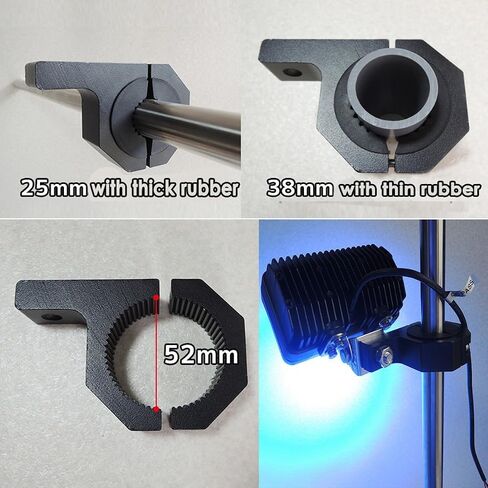 Universal-Fit Tubular Surface Mounting Bracket for 4X4 Vehicle Truck & SUV Auxiliary Offroad Light on 1.0", 1.5" & 2.0" Diameter Tube Bar, Durable Weatherproof Aluminum Alloy Black Finish, 2 PCS Set in Saudi Arabia