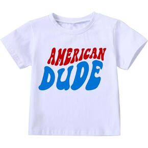 Toddler Boys America Monster Truck Shirts Kids 4th of July Patriotic T-Shirt RED WHITE BOOM Independence Day Tee