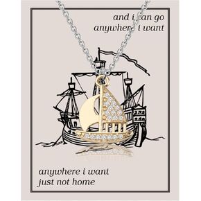 Lywjyb Birdgot Singer Gift Music Gift I Can Go Anywhere Lyrics Necklace Singer Inspired Gift for Music Lover