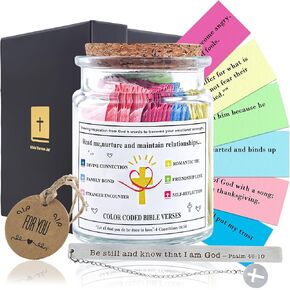 Bible Verse Jar,Read Me When Bible Verses Jar For Feelings,The Hope Jar Bible Verses,90 Coloring Bible Cards,1 Metal Bookmark,Bible Verses In A Jar
