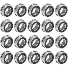 uxcell FR188-2RS Flanged Ball Bearing 1/4 x 1/2 x 3/16 inch Double Sealed Chrome Steel Flange Bearings, 20pcs in Kuwait