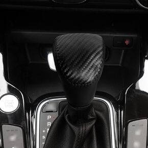 Gear Shift Cover for Kia Soul 2023-2020 Gear Knob Trims for Kia Carnival 2022 2023 Accessories Auto Leather Gear Shifter Knob Protector (Black with Red Stitches)