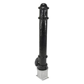 Vestil BOL-OR-40-BK Underground Mounted Removable Ornamental Steel Bollard, 4-1/2" Diameter, 40" Usable Height