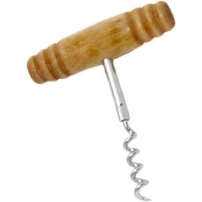 Rocky Mountain Goods Classic Corkscrew Wine Opener with Wood Handle - Simple and Easy Screw in and Pull Cork Design - T Shape Handle Corkscrew