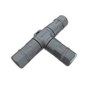 AOHUA IP68 3Way 2pin Waterproof Tee Junction Box Connector M20, Cable Range 5.0-9.5 mm, Field Installable, UL Certification (Black)(2-Pack)
