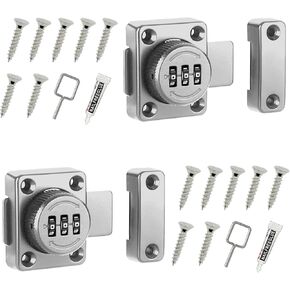 Cabinet Door Password Lock Mechanical Keyless Combination Cabinet Lock Cabinet Password Latch Rotary Drawers Lock for One-Way Door Office File Storage Closet Cabinet（Black）