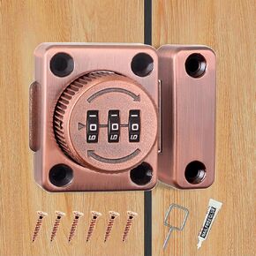Cabinet Door Password Lock Mechanical Keyless Combination Cabinet Lock Cabinet Password Latch Rotary Drawers Lock for One-Way Door Office File Storage Closet Cabinet（Black）