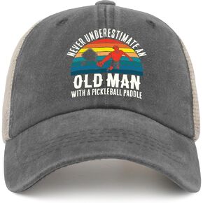 Pickleball Hat Never Underestimate an Old Man with A Pickleball Paddle Hat Women Baseball Hats Trendy Caps