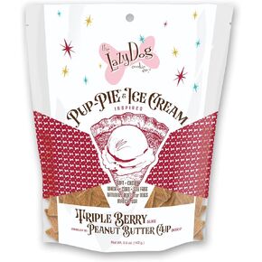 شركة The Lazy Dog Cookie Co. حلوى ناعمة ومطاطية للكلاب، بسكويت للكلاب على شكل شريحة فطيرة، فطيرة الموز والمكسرات ونكهة آيس كريم لحم الخنزير المقدد بالعسل، مخبوزة في الولايات المتحدة الأمريكية، 5 أونصة. (عبوة من 1)