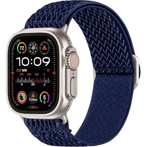 سوار رياضي من النايلون متوافق مع Apple Watch Ultra 2/Ultra Band، متوافق مع أحزمة ساعة Apple للرجال 49 مم 45 مم 44 مم 42 مم، حزام حلقة منفرد قابل للتمدد لسلسلة iWatch 9-1 SE in Kuwait