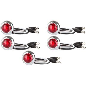 cciyu 4x 3/4" AmberLight Round 998-1-AH For Mini Small Side Marker Lights 3/4" Red Light Round For Mini LED Clearance Light