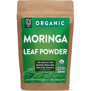 FGO Organic Moringa Oleifera Leaf Powder, From India, 8oz (Pack of 1)