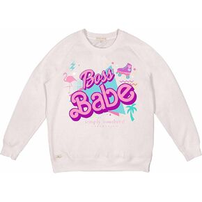Simply Southern | Boss Babe | Preppy and Stylish Women’s Long Sleeve Snow Crewneck Sweater