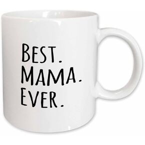 3dRose Best Mama Ever Mug, 1 Count (Pack of 1), Black