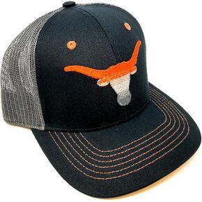 Texas Longhorns Gradient Fade Mascot Logo Flat Bill Mesh Trucker Snapback Hat