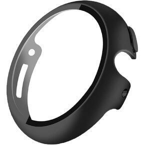 Hard PC Case Compatible with Google Pixel Watch 2 Screen Protector, Cover with Tempered Glass Screen Protector Fit for Google Pixel Watch 2/1 Case/Pixel Watch 41mm (Black)