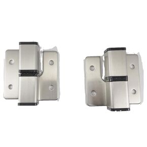 Stainless Steel Surface Mounted Gravity Activated Self Closing Hinge for Toilet Partion Door #4 Satin Finish, 1 Pair Right in, Left out
