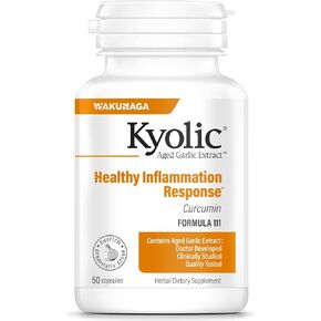 Kyolic Aged Garlic Extract Formula 111, Healthy Inflammation Response, Curcumin, 100 Capsules (Packaging May Vary)