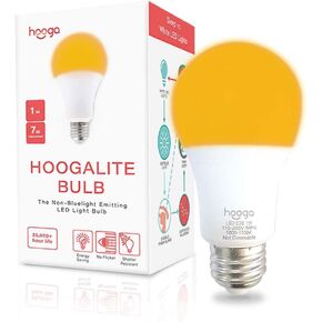 hooga Sleep Light Bulb, Blue Light Blocking Red Night Light. 625nm Red Bulb for Healthy Sleep. Baby Nursery Light. 1W LED, 7W Replacement Single