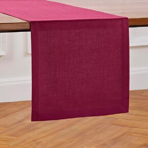 Solino Home Linen Beet Table Runner 36 Inch – 100% Pure Linen Table Runner 14 x 36 Inch – Fall, Thanksgiving, Christmas Table Runner – Diana Medium Weight