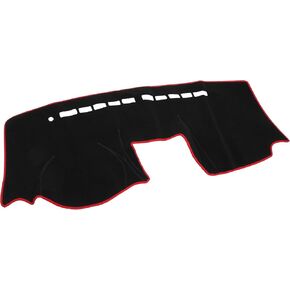 Dash Cover - Car Center Console Non-Slip Dash Board Mat - for Suzuki SX4 2009-2012 - Polyester Black Red - 1Pc