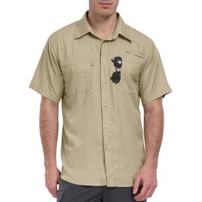 MoFiz Men's Short Sleeve Sun Protection Shirt UPF 50+ Travel Work Shirts for Men Quick Dry Cooling Hiking Fishing Shirts