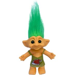 Good Luck Troll Doll 7"(Include Hairs) Tall Toy Action Figure Troll for School Project、Arts Crafts、Party Favors (13-Blue)