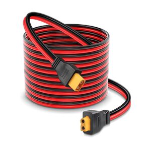 10AWG XT60 Extension Cable XT60 Male to Female Adapter Connector XT60 Wire for RC Battery Lipo Battery Pack Solar Generator Portable Power Station and Solar Panel 6FT