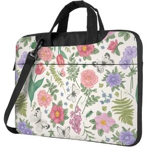 Laptop Bag Laptop Case 13 Inch Computer Bags Butterflies Flowers Printed Padded Sleeve Cover for Women Men