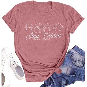 Golden Girls Shirts for Women Inspiration Letter Graphic Kindness Shirts Casual 80s Vintage Tee Tops