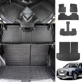 Xipoo Cargo Liner Compatible with 2020-2024 Hyundai Palisade Backrest Mat TPE Back Seat Protector Replacement for 2020 2021 2022 2023 2024 7 Seats Hyundai Palisade Accessories (2nd Backrest Mat)