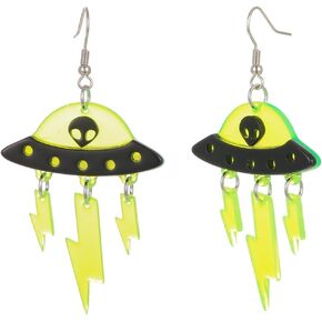 Madison Tyler 80s 90s Earrings for Women|Fun UFO Alien Earrings Space Earrings for Women