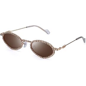 Oval Rhinestone Sunglasses for Women Bling Glasses Jeweled Frame Costume Party IF5181